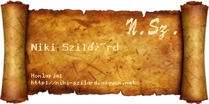 Niki Szilárd névjegykártya