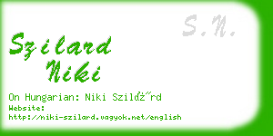 szilard niki business card